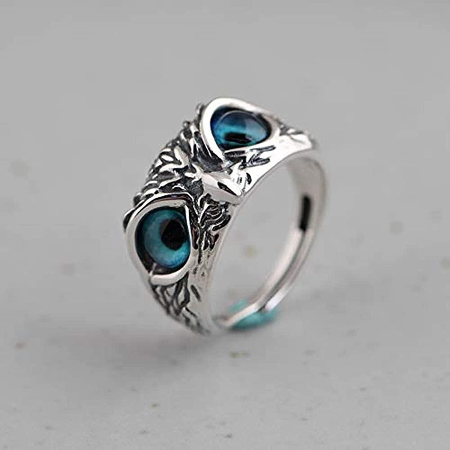 Attractive Silver Plated Owl Ring aciwx1-0u