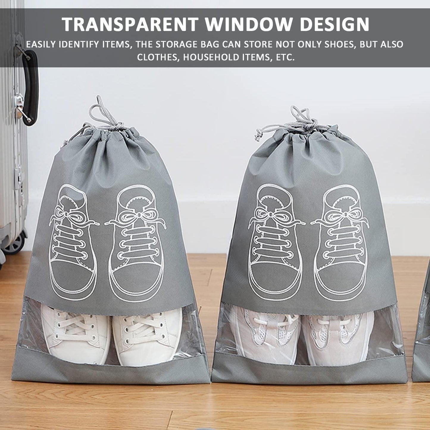 Shoe Bag - Transparent Window Portable Travel Dust-Proof Shoe Bags aciwx1-0u