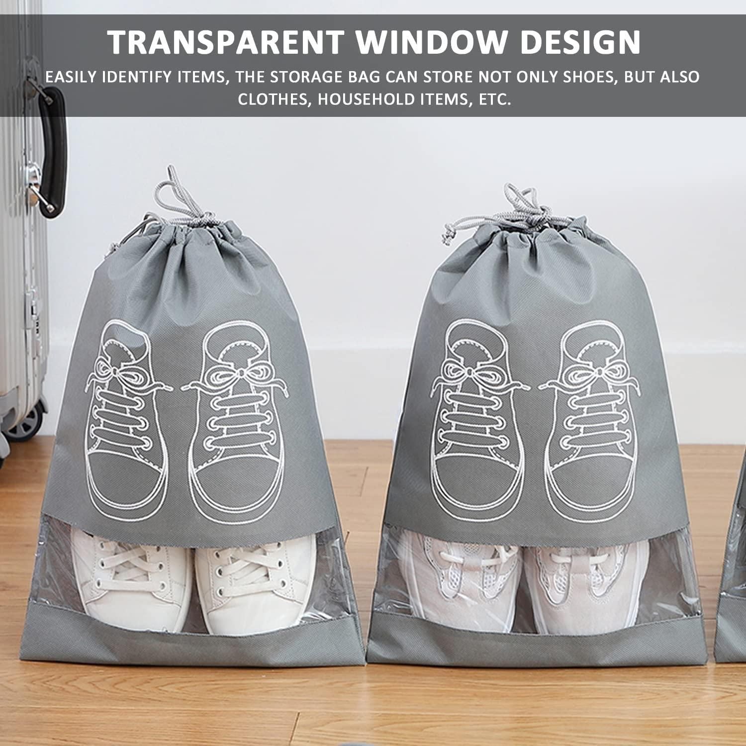 Shoe Bag - Transparent Window Portable Travel Dust-Proof Shoe Bags aciwx1-0u