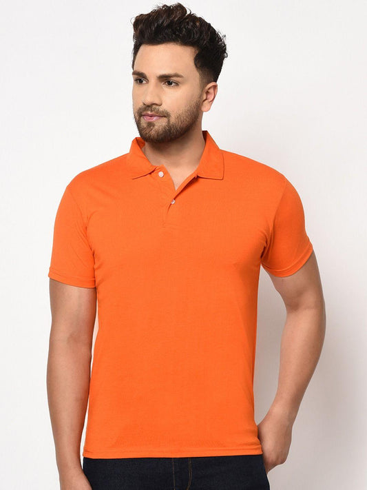 Cotton Blend Solid Half Sleeves Polo T-Shirt aciwx1-0u