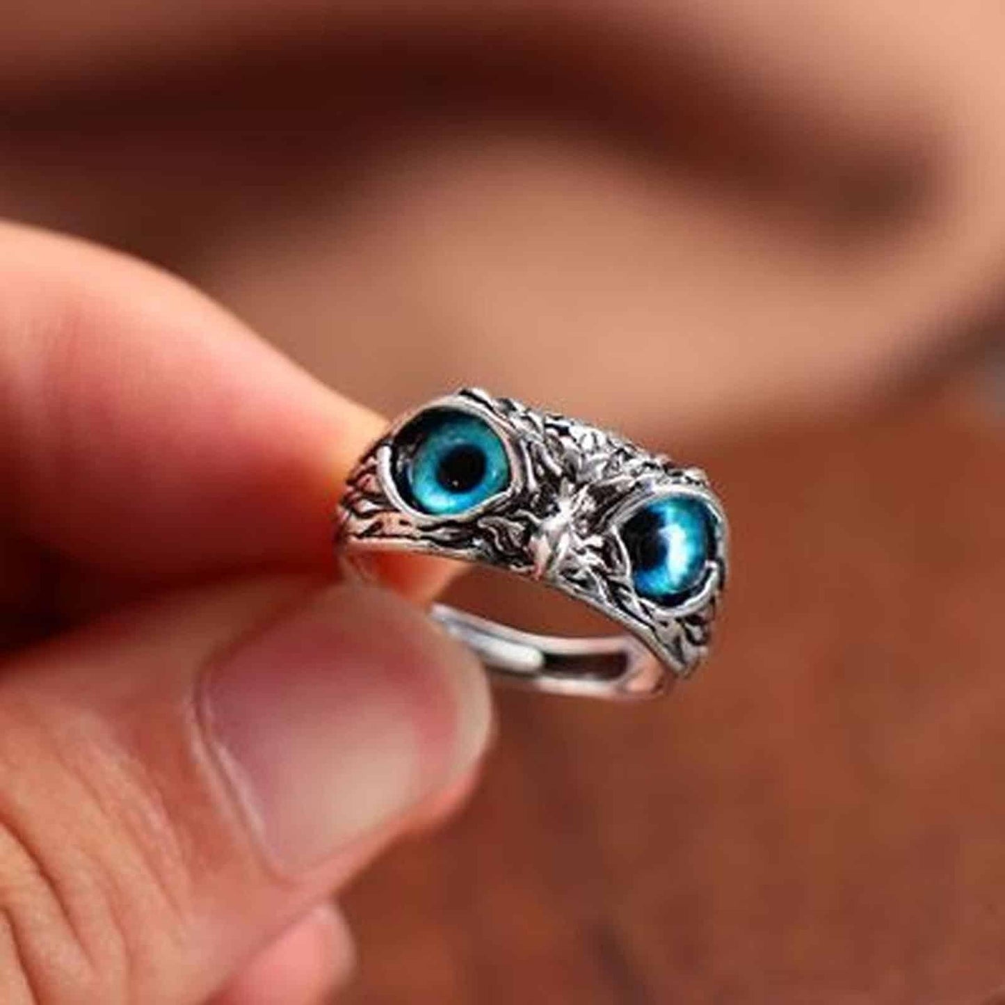 Attractive Silver Plated Owl Ring aciwx1-0u