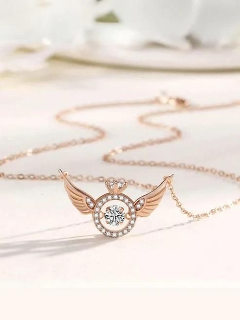 Rose Gold Angel Wings Pendant Chain aciwx1-0u