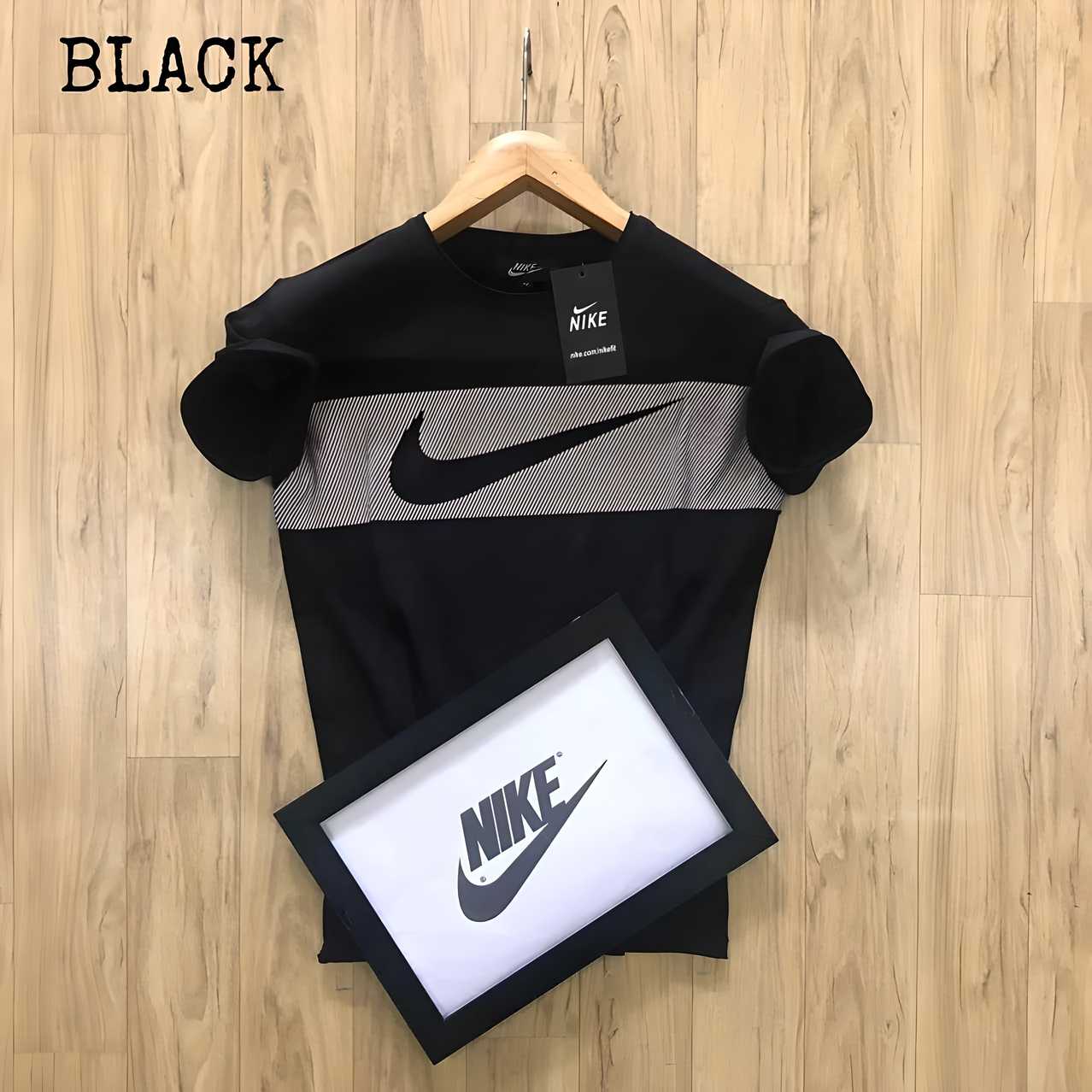 Nike Black Half Sleeves T-Shirt aciwx1-0u