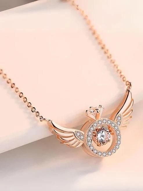 Rose Gold Angel Wings Pendant Chain aciwx1-0u