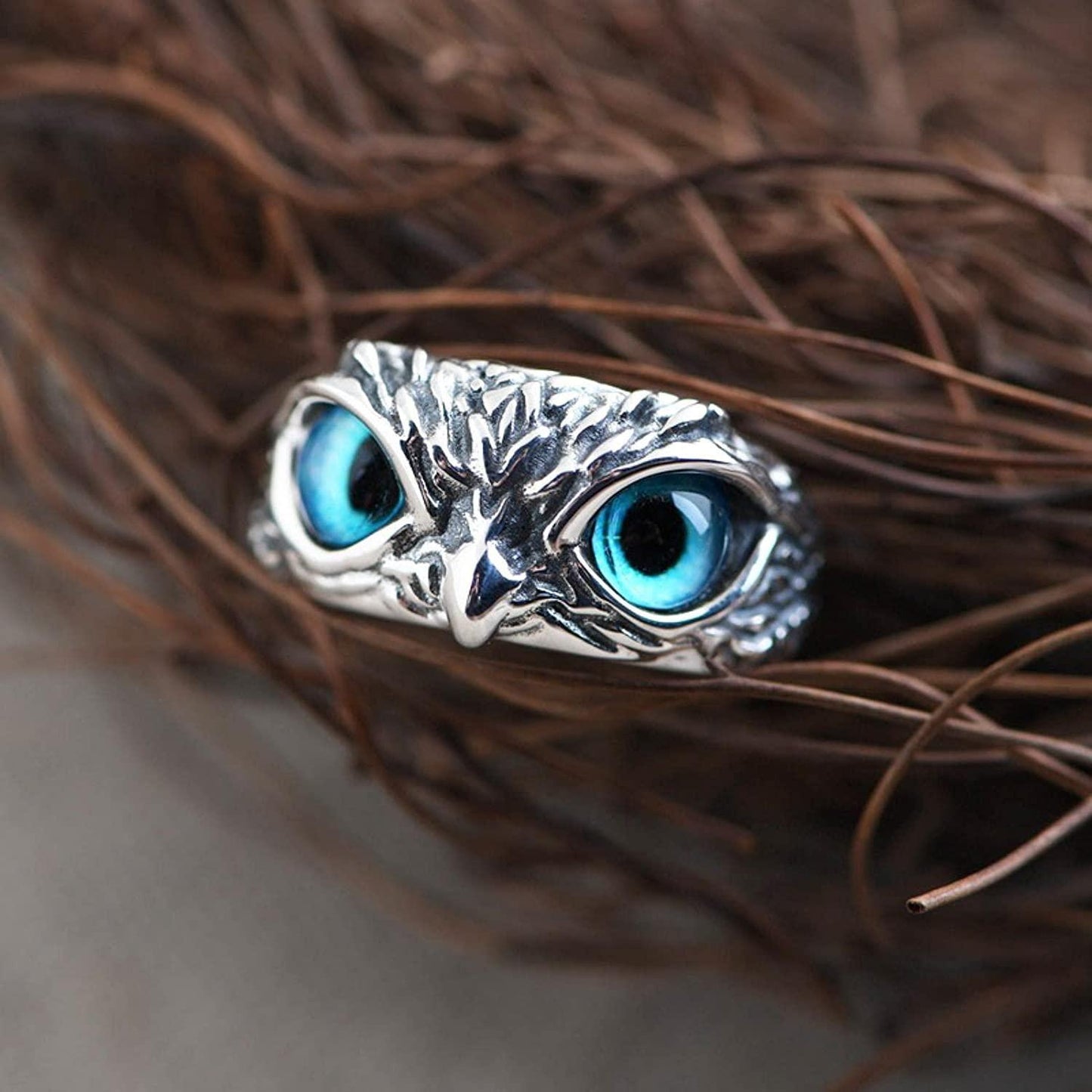 Attractive Silver Plated Owl Ring aciwx1-0u