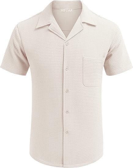Men's Knit Stylish Half Sleeve Shirt Beige aciwx1-0u