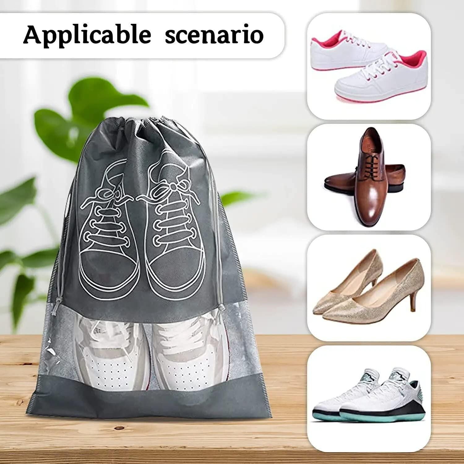 Shoe Bag - Transparent Window Portable Travel Dust-Proof Shoe Bags aciwx1-0u