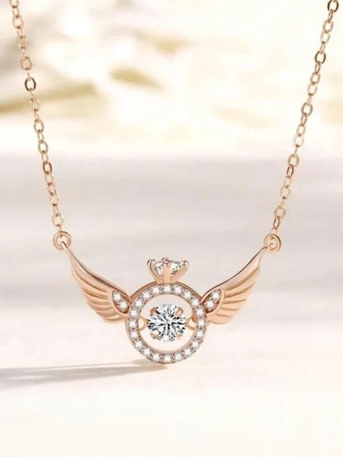 Rose Gold Angel Wings Pendant Chain aciwx1-0u