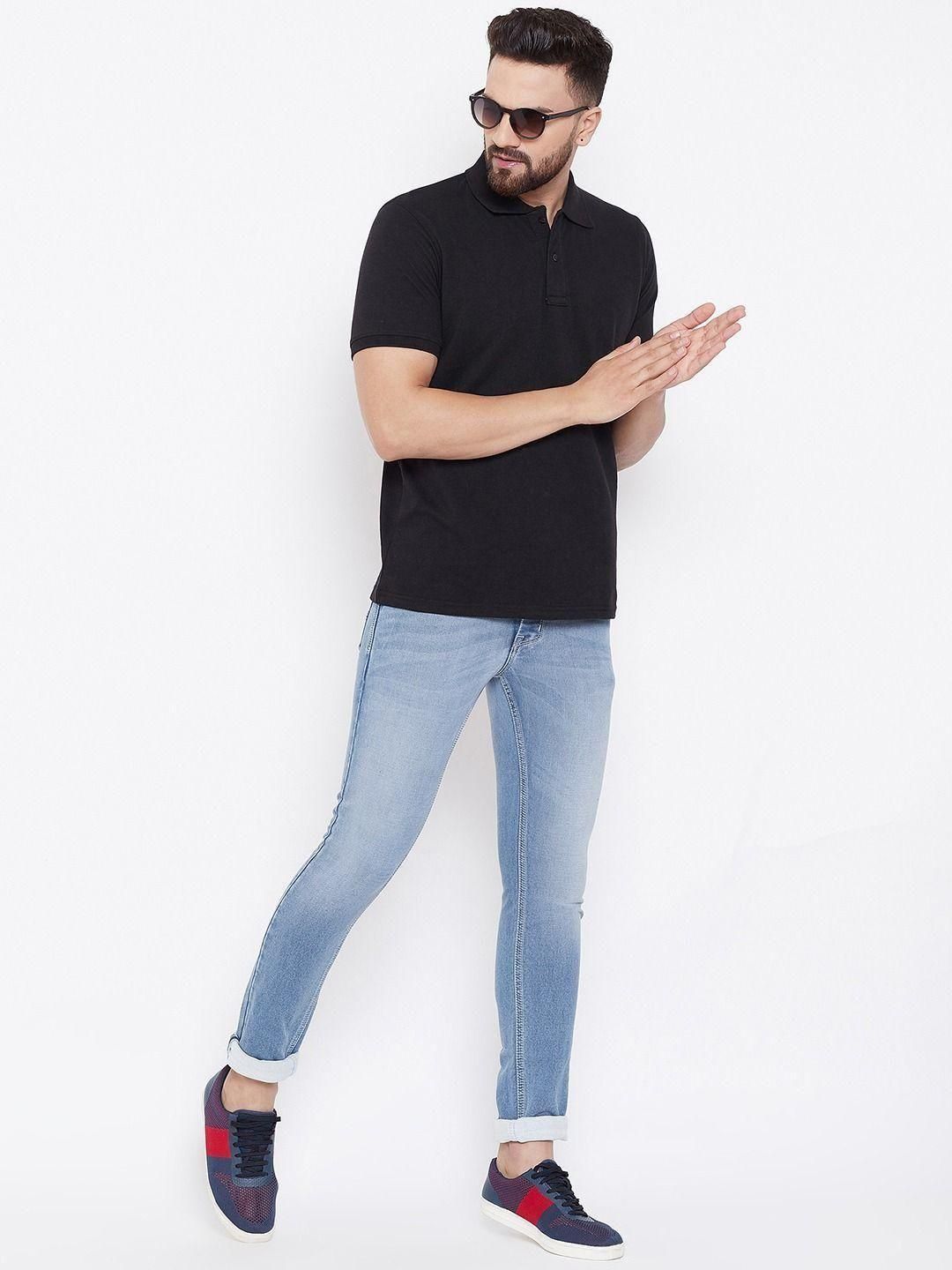 Cotton Blend Solid Half Sleeves Polo T-Shirt aciwx1-0u